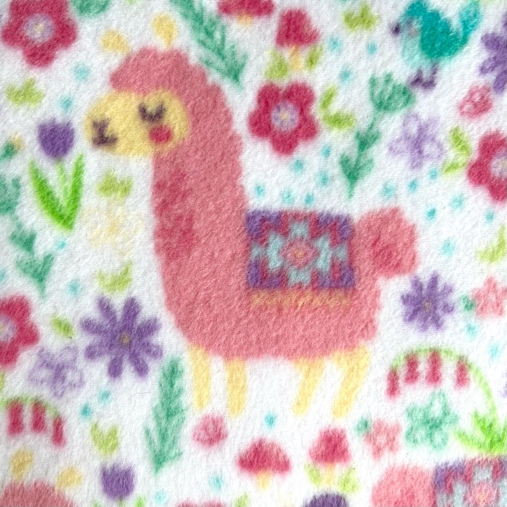 Handmade Baby Blanket 2-Ply Fleece Crochet Edging Llama Toddler Stroller Lovey - Picture 4 of 4